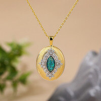 wholesale S925 Gold Plated Silver Buccellati Style Vintage Opal Ring Necklace Earrings Set with Brush Texture, Highly Popular-Medieval opal necklace
