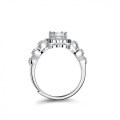 S925 Silver Moissanite Emerald Cut 1 Carat Women's Ring-0-3