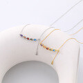 wholesale 925 Sterling Silver Rainbow Teardrop Zircon Necklace For Women,ins-0-1