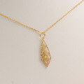 wholesale S925 Sterling Silver Gold-Plated Retro Elegant Lace Diamond Cut-Out Filigree Pendant Necklace for Women-0-3
