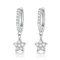 wholesale Sterling Silver Star Earrings with High-End Feel, Five-Pointed Star Set with Zircon, European and American Cross-Border Ear Clasp for Women-0-4