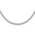 wholesale 925 Sterling Silver European and American Tennis Chain Hip Hop Extension Necklace 234mm Single Row Full Zirconia Setting 5A Zircon Necklace-0-5