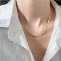 wholesale S925 Silver Exquisitely Simple Fashion Light Luxury Ins Niche Design Flat Snake Chain Necklace Y01969-0-1