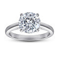 wholesale S925 Sterling Silver Classic Single Stone Four-Prong 2-Carat Zirconia Engagement Ring for Women-0-5