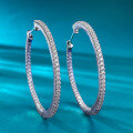 wholesale S925 Silver New European and American Large Hoop Earrings with High-Carbon Diamonds, Minimalist Ear Clasps, Fashion-Forward and Versatile Cross-Border Style for Live Streaming Distribution-0-0