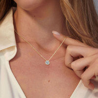 S925 Silver D Color Moissanite Three-Prong Single Stone Pendant Necklace-2-carat octahedral necklace [K gold]  925 silver