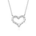wholesale 18k Gold AU750 Platinum Small Fresh Heart-shaped Necklace with Lab-grown Diamonds, Genuine Diamond Love Pendant Collarbone Chain Hollow Setting Customization-0-1