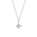 wholesale S925 Sterling Silver Korean-style Light Luxury Super Sparkling Zirconia Four-pointed Star Necklace For Women, Trendy And Versatile Simple Star Collarbone Chain-0-0