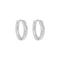 wholesale S990 Sterling Silver Minimalist and Unique Ear Studs with Engraved Floral Design, Ins Style-0-4