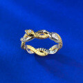 wholesale S925 Silver Two-Tone Entwined Serpent Ring with Snake Skin Texture, Vintage Style Color-Block Design-0-2
