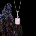 Metal Alloy, White and Blue Diamond-Cut Cubic Zirconia Perfume Bottle Pendant Necklace-0-1