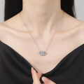 wholesale 925 Sterling Silver Pendant Fashion Unique Jewelry Manufacturer Ready Stock Angel Eye with Moissanite Necklace Collarbone Chain-0-3