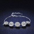 925 Silver Moissanite Bracelet, Hairstyle-Inspired Simple Women's Design, Viral TikTok Live Product-0-2
