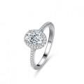 S925 Silver 1ct Oval Moissanite Ring for Women-0-0