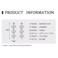 S925 Sterling Silver D Color Moissanite Fringe Earrings for Women-Leaf Earrings [White Gold]  925 Silver
