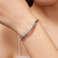 wholesale Metal Material: 925 Silver Inlaid Moissanite Bracelet for Women Wholesale Handmade Cross-Border Hot-Selling Style Morning Dew Bangle Light Luxury High-End-0-6