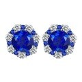 wholesale S925 Silver New Inlaid 80nm Blue European and American Vintage Luxury Style Earrings-0-4