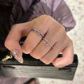 wholesale 925 Sterling Silver Superb Purple and White Diamond Double-Sided Row Ring Collision Color Niche Design High-End Sense Commute Hand Jewelry-0-3