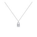 wholesale Stainless steel minimalist ins diamond-encrusted lightweight luxury trendy small lock pendant necklace-0-5