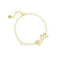 wholesale S925 Sterling Silver French-style Openwork Double Heart Bracelet With Zircon And Butterfly Accent-0-7