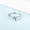 wholesale S925 Sterling Silver Fashionable and Luxurious Moissanite Ring, Finger-Wrapped Design with 1-Carat Gemstone Moissanite Engagement Ring-0-1