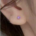 wholesale S925 silver mini synthetic opal earrings, Korean-style elegant mini student ear piercings jewelry M00541-0-12
