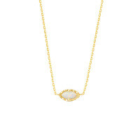 wholesale S925 Sterling Silver Opal Necklace For Women,-A3580-Gold 925 Silver