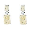 S925 Silver Earrings with G-White Yellowish High-Carbon Full-Cut Diamond, 10X14 Ice Flower Cut-0-1