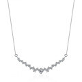 S925 Sterling Silver Moissanite Pendant Necklace, Women's Fashion Smile Face Design-0-3