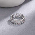 wholesale 925 Sterling Silver Wrinkled Ring Women Ins Minimalist Style Small Unique Design Sparkling Diamond Ring Summer New Collection-0-1