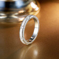 wholesale S925 silver ring, small batch, high-end handmade brushed band with diamond, mid-century vintage style luxury ring for women wholesale-0-2