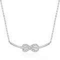 wholesale 925 Sterling Silver Trending Hot-Selling Accessories New Love Infinity Necklace for Women, Small Batch Design Unique Bow Choker Ins-0-0
