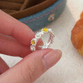 wholesale S925 Sterling Silver Dainty Daisy Ring for Women, Small and Fresh, Niche Luxury, Exquisite Best Friend Ring, Korean Style, New Release-0-4
