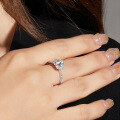 wholesale S925 Sterling Silver 1 Carat Moissanite Heart-Shaped Engagement Ring Moissanite Ring Amazon-0-1