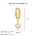 wholesale S925 Sterling Silver Cross-Border Trendy Star Tassel Chain Earrings with Zircon, Small and Exquisite Design-0-6
