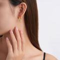 925 Silver Gold Heart 1ct Moissanite Stud Earrings-0-1