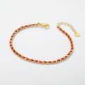 wholesale 10K Gold New Style Red Rope Bracelet for Women, Minimalist Woven Small Luxury Style Side Chain Anklet-0-1