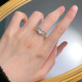 wholesale S925 silver-plated gold 6*8 oval gold-plated wealth high-end fashionable ring for women-0-3