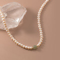 wholesale S925 Silver Women's Pearl and Hetian Jade Elegant Collarbone Necklace Simple Retro Style Necklace D9452-0-1