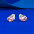 wholesale S925 Silver New Style Pink-White Teardrop Double Stone Earrings Padparadscha Sweet Minimalist Cross-Border-0-1