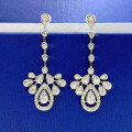wholesale S925 silver jewelry new crown tassel earrings for women, simple and elegant long drop earrings-0-5