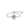 S925 Sterling Silver Adjustable Mermaid Moissanite Ring, Small Luxury Design-0-3