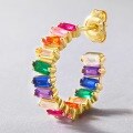 wholesale S925 Sterling Silver Rainbow Ear Hoop Women's。-0-3