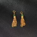 wholesale Gold-plated 925 silver inlaid with natural jadeite and jasper small silver accessory fittings, small pendants, bracelet clasps, and small tassels-0-3