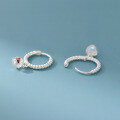 wholesale S925 Sterling Silver Fresh and Sweet Style Design-inspired Unique Heart Twist Ripple Ear Clasp M05509-0-4