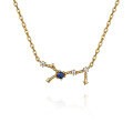 wholesale 9K gold AU375 minimalist high-end necklace with natural gemstone zodiac guardian stone pendant-0-13