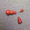 wholesale Metal high-content cinnabar small top and bottom hole gourd hand-woven DIY accessory for ornamental hanging decoration-0-2