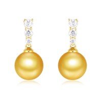 wholesale 18K Gold Light Luxury Princess Style Diamond Pearl Earring Setting Women's 14K Gold Ear Stud DIY Inlay Pearl Accessories-White Gold 9K Moissanite (excluding pearls)