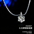 S925 Silver Moissanite Six-Prong Pendant Necklace-0-2