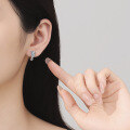 wholesale S925 Sterling Silver Moissanite Small Square Sugar High-End Micro-Set Earrings Elegant Ear Clasps Minimalist Fashion Hoops-0-3